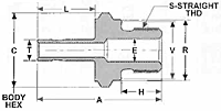 AM/MB Male Adapter Dim Drawing