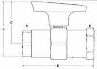 Hoke Ball Valve Ultramite 7092 Series Dim. Drawing