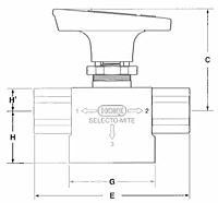 Hoke Ball Valve Selectomite 7177 Series Dim Drawing