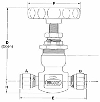 Hoke Needle Valve 1700 Series Dim. Drawing