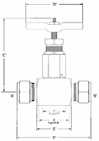 Hoke Needle Valve 2219 Series Dim. Drawing