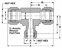 TTTB Reducing Branch Tees Dim Drawing