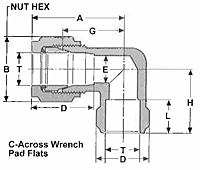LW Tube Socket Weld Elbow Dim Drawing