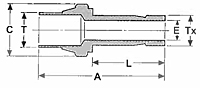 PC Reducing Port Connector Dim. Drawing