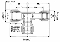 XT Heat Exchanger Tee Dim. Drawing
