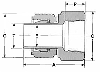 AF/ME Female Adapter Dim. Drawing
