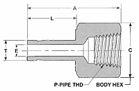 AF/EC Female Adapters Dim. Drawing