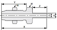 Truelok Bulkhead Face Seal to Tube Weld Connector Drawing