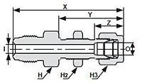 Truelok Face Seal to Bulkhead Tube Connector Drawing