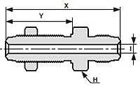 Truelok Face Seal Bulkhead Union Connector Drawing