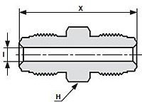 Truelok Face Seal Double Male Union Drawing