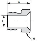 Truelok Face Seal Male Nut Drawing
