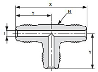 Truelok Face Seal Male Tee Union Drawing