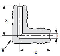 Truelok Face Seal Male Union Elbow Drawing
