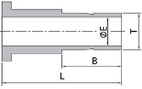 FO Gland to Tube Port Dimensions