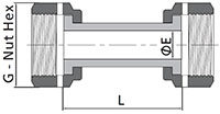FO Welded Gland Union Dimensions