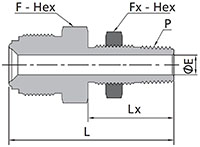 FR Series Bulkhead Male Connector Dimensions