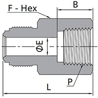 FR Series Female NPT Connector Dimensions