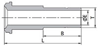 FR Series Gland to Tube Port Dimensions
