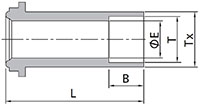 FR Series Socket Weld Gland Dimensions