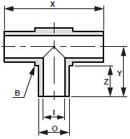 Truelok Mini Weld Fitting Tee Drawing