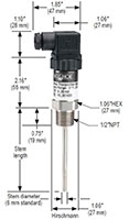 NOSHOK 800 Series Platinum Resistance Temperature Transmitter Dimensions