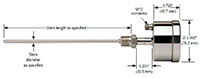 NOSHOK 820/821 Series Digital Temperature Indicators 821 Dimensions