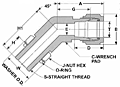 SAE 45° Male Elbows Dim Drawing