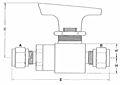 Hoke Ball Valve Ultramite 7015 Series Dimensional Drawing