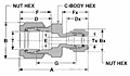 RU/ME Reducing Union Dim Drawing