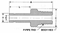 AM (Fractional) Male Adapter Dim. Drawing