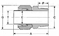 AM/ME (Metric) with RT Ends Male Adapter Dim. Drawing