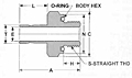 AOS O-Ring Straight Adapter Dim. Drawing