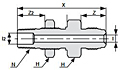 Truelok Face Seal to Male Bulkhead NPT Connector Drawing