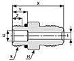 Truelok Face Seal to Male Straight Thready O-Ring Connector Drawing