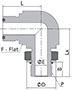FO Body to Male SAE/MS Thread Adjustable Elbow Dimensions
