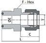 FO Body to Tube Fitting Dimensions