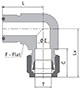 FO Body to Tube Fitting Elbow Dimensions