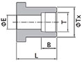 FO Gland to Socket Weld Dimensions