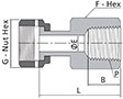FO Welded Gland to Female NPT Dimensions