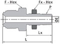 FR Series Bulkhead Male Connector Dimensions