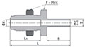 FR Series Bulkhead To Tube Butt Weld Dimensions