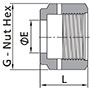 FR Series High-Flow Female Nut Dimensions