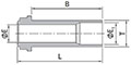 FR Series High-Flow Gland to Tube Butt Weld Dimensions