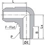 FR Series Male NPT Elbow Dimensions