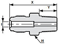 Truelok Face Seal to Male NPT Drawing