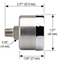 NOSHOK 15-411 Dial Pressure Gauge Dimensions