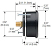 NOSHOK 25-224 Dial Pressure Gauge Dimensions