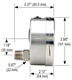 NOSHOK 40-410 Dial Pressure Gauge Dimensions