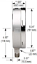 NOSHOK 60-400 Dial Pressure Gauge Dimensions